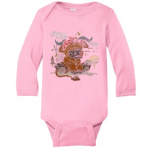 Funny Scottish Farmer Farm Animal Bandana Cute Highland Cow Baby Long Sleeve Bodysuit