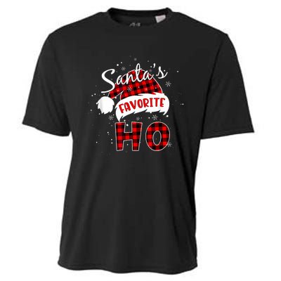 Funny SantaS Favorite Ho Christmas Red Plaid Buffalo Pajama Cooling Performance Crew T-Shirt