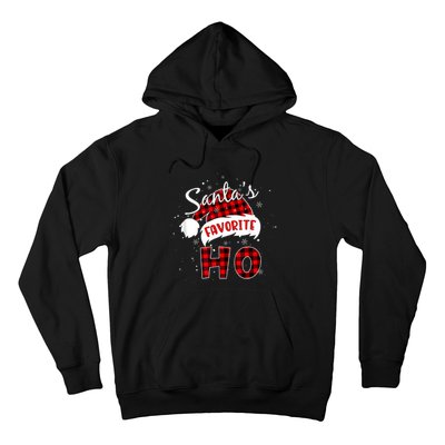 Funny SantaS Favorite Ho Christmas Red Plaid Buffalo Pajama Hoodie