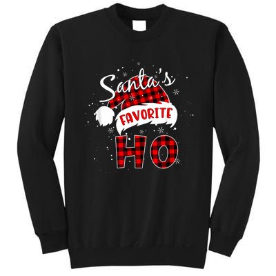 Funny SantaS Favorite Ho Christmas Red Plaid Buffalo Pajama Sweatshirt