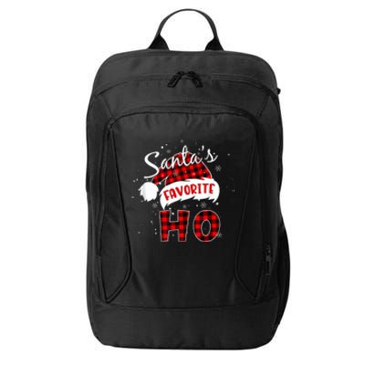 Funny SantaS Favorite Ho Christmas Red Plaid Buffalo Pajama City Backpack