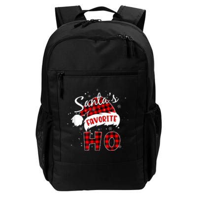 Funny SantaS Favorite Ho Christmas Red Plaid Buffalo Pajama Daily Commute Backpack