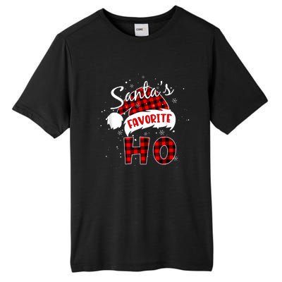 Funny SantaS Favorite Ho Christmas Red Plaid Buffalo Pajama Tall Fusion ChromaSoft Performance T-Shirt