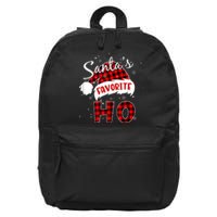 Funny SantaS Favorite Ho Christmas Red Plaid Buffalo Pajama 16 in Basic Backpack