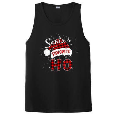 Funny SantaS Favorite Ho Christmas Red Plaid Buffalo Pajama PosiCharge Competitor Tank