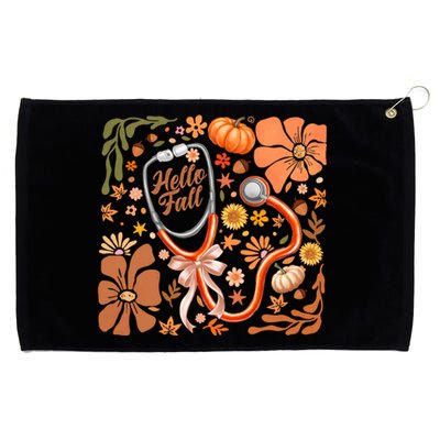 Fall Stethoscope Floral Fall Nurse Fall Autumn Thanksgiving Gift Grommeted Golf Towel