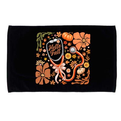 Fall Stethoscope Floral Fall Nurse Fall Autumn Thanksgiving Gift Microfiber Hand Towel