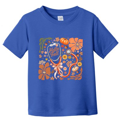 Fall Stethoscope Floral Fall Nurse Fall Autumn Thanksgiving Gift Toddler T-Shirt