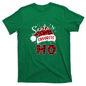 Funny Santas Favorite Ho Christmas Red Plaid Buffalo Xmas Pajama Gift T-Shirt