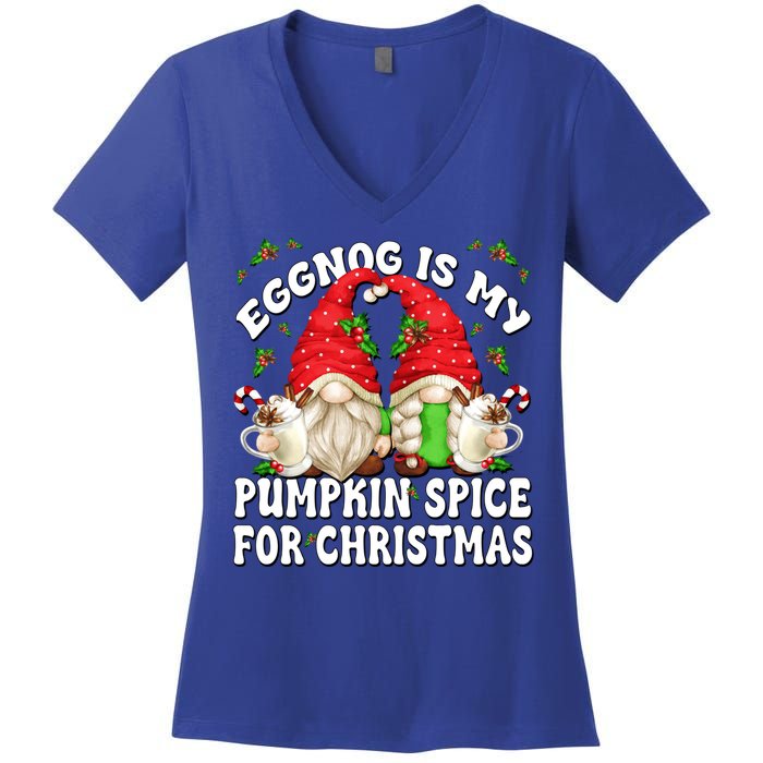 Funny Saying For Pumpkin Spice Lover Cute Christmas Gnome Gift Women's V-Neck T-Shirt