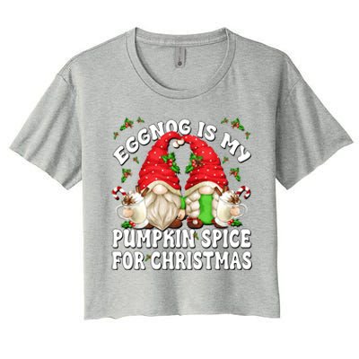 Funny Saying For Pumpkin Spice Lover Cute Christmas Gnome Gift Women's Crop Top Tee