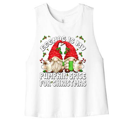 Funny Saying For Pumpkin Spice Lover Cute Christmas Gnome Gift Women's Racerback Cropped Tank