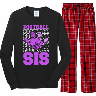 Football Sis Footballer Player American Football Sister Gift Long Sleeve Pajama Set