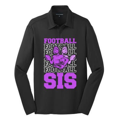 Football Sis Footballer Player American Football Sister Gift Silk Touch Performance Long Sleeve Polo