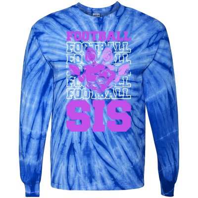 Football Sis Footballer Player American Football Sister Gift Tie-Dye Long Sleeve Shirt