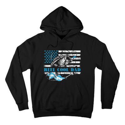 Fishing Stuff For Fathers Day Reel Cool Dad American Flag Tall Hoodie