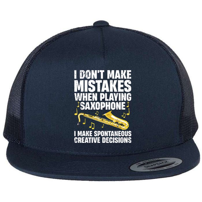 Funny Saxophone For Men Women Marching Band Player Musician Flat Bill Trucker Hat