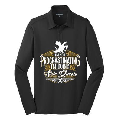 Funny Sarcastic, Funny Not Procrastinating, Nerdy Silk Touch Performance Long Sleeve Polo