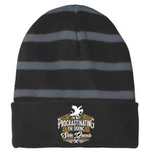 Funny Sarcastic, Funny Not Procrastinating, Nerdy Striped Beanie with Solid Band