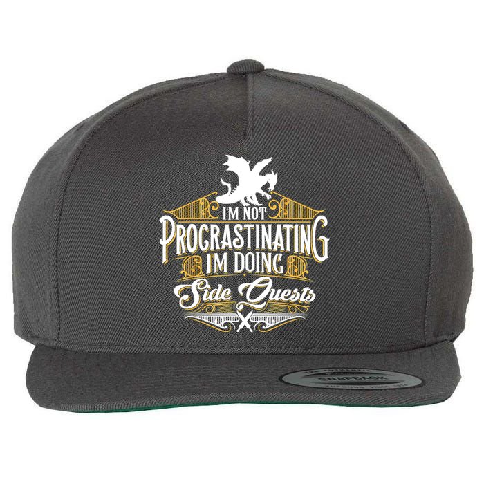 Funny Sarcastic, Funny Not Procrastinating, Nerdy Wool Snapback Cap