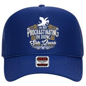 Funny Sarcastic, Funny Not Procrastinating, Nerdy High Crown Mesh Back Trucker Hat