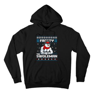 Frosty Swoleman Funny Christmas Workout Gym Weight Lifting Hoodie