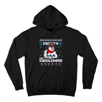 Frosty Swoleman Funny Christmas Workout Gym Weight Lifting Hoodie