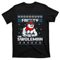 Frosty Swoleman Funny Christmas Workout Gym Weight Lifting T-Shirt