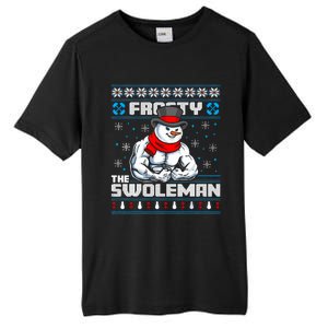 Frosty Swoleman Funny Christmas Workout Gym Weight Lifting Tall Fusion ChromaSoft Performance T-Shirt