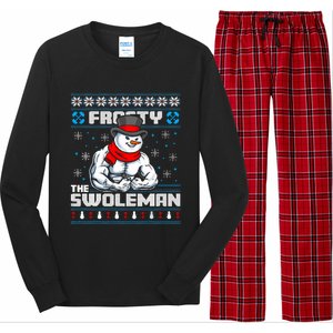 Frosty Swoleman Funny Christmas Workout Gym Weight Lifting Long Sleeve Pajama Set