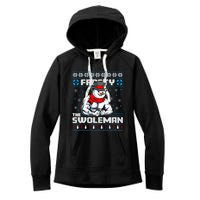 Frosty Swoleman Funny Christmas Workout Gym Weight Lifting Women's Fleece Hoodie