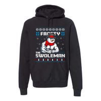 Frosty Swoleman Funny Christmas Workout Gym Weight Lifting Premium Hoodie