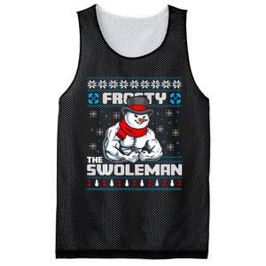 Frosty Swoleman Funny Christmas Workout Gym Weight Lifting Mesh Reversible Basketball Jersey Tank