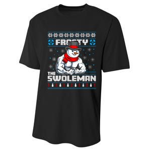 Frosty Swoleman Funny Christmas Workout Gym Weight Lifting Performance Sprint T-Shirt