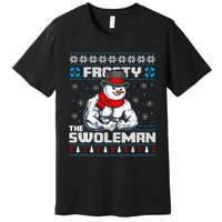 Frosty Swoleman Funny Christmas Workout Gym Weight Lifting Premium T-Shirt