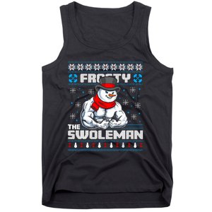 Frosty Swoleman Funny Christmas Workout Gym Weight Lifting Tank Top