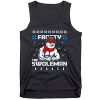 Frosty Swoleman Funny Christmas Workout Gym Weight Lifting Tank Top