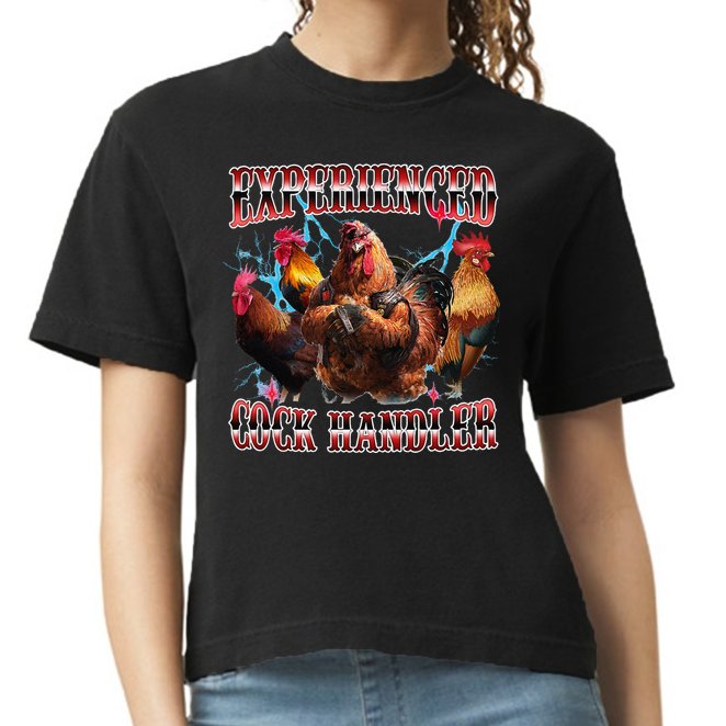 Funny Sayings For Adult Experienced Cock Handler Meme Dank Comfort Colors Boxy T-Shirt