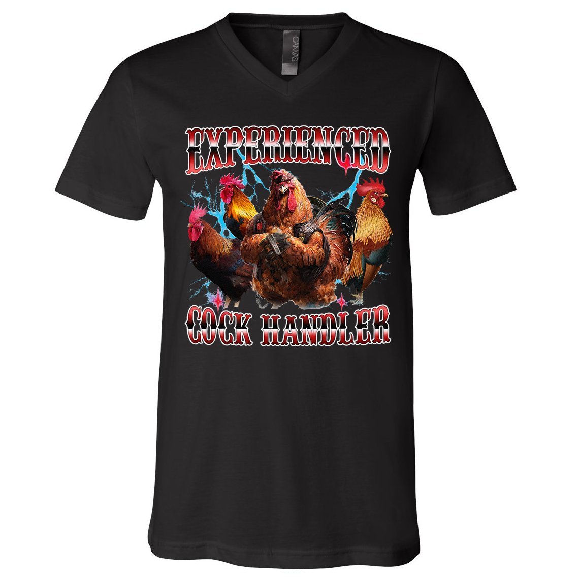 Funny Sayings For Adult Experienced Cock Handler Meme Dank V-Neck T-Shirt