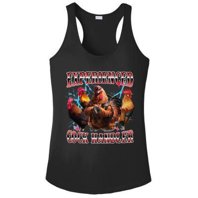 Funny Sayings For Adult Experienced Cock Handler Meme Dank Ladies PosiCharge Competitor Racerback Tank