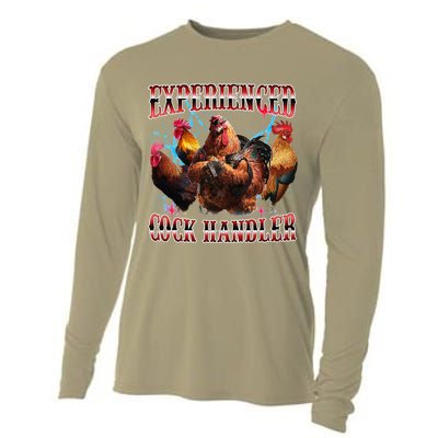 Funny Sayings For Adult Experienced Cock Handler Meme Dank Cooling Performance Long Sleeve Crew
