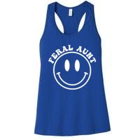 Funny Somebodys Feral Aunt Retro Groovy (Both Side Print) Gift Women's Racerback Tank