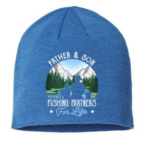 Father Son Fishing Partners Funny Fish Dad Fathers Day Gift Sustainable Beanie