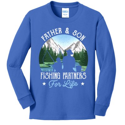 Father Son Fishing Partners Funny Fish Dad Fathers Day Gift Kids Long Sleeve Shirt