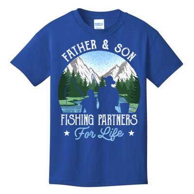 Father Son Fishing Partners Funny Fish Dad Fathers Day Gift Kids T-Shirt