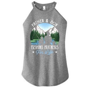 Father Son Fishing Partners Funny Fish Dad Fathers Day Gift Women's Perfect Tri Rocker Tank