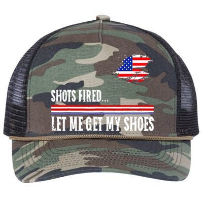 Funny Shots Fired Let Me Get My Shoes Retro Rope Trucker Hat Cap