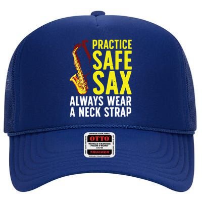 Funny Saxophone For Men Women Saxophone Player Saxophonist High Crown Mesh Back Trucker Hat