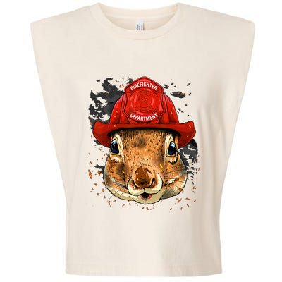 Firefighter Squirrel Fire Department Fireman Squirrel Lover Garment-Dyed Women's Muscle Tee