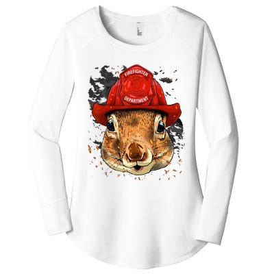 Firefighter Squirrel Fire Department Fireman Squirrel Lover Women's Perfect Tri Tunic Long Sleeve Shirt